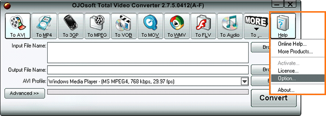 Change default output folder