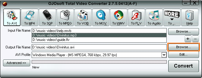 output name/output folder changing