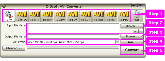 online help for avi conversion