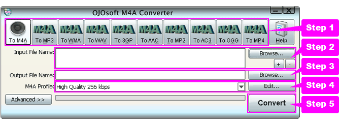 online help for M4A conversion
