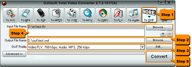 Convert FLV to SWF - FLV to SWF Converter