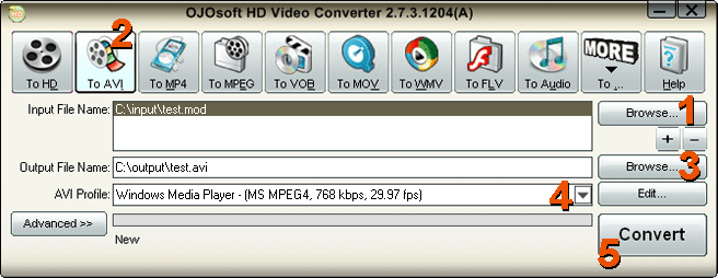 Convert MOD to AVI - MOD to AVI Converter