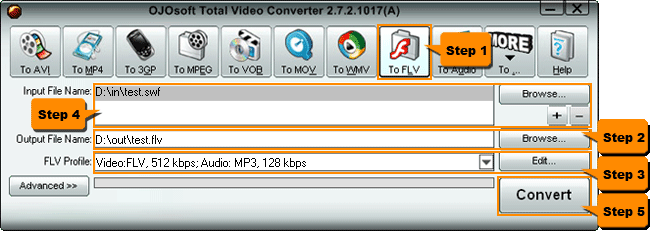 Convert SWF to FLV - SWF to FLV converter