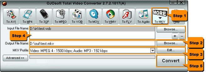 Convert VOB to MKV - VOB to MKV Converter